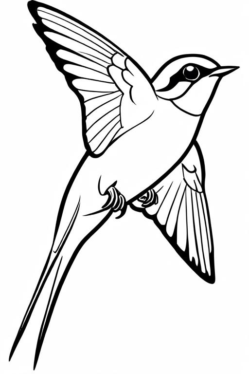 Swallow Coloring Page 32 for Kids