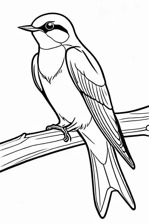 Swallow Coloring Page 34 for Kids