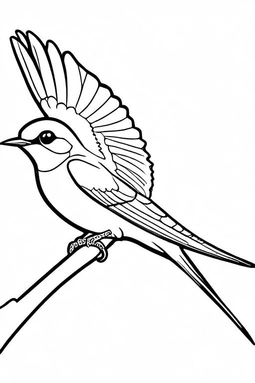 Swallow Coloring Page 37 for Kids