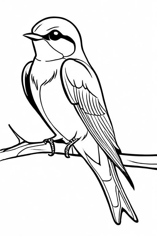 Swallow Coloring Page 4 for Kids