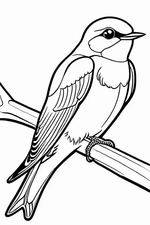 Swallow Coloring Page 40 for Kids