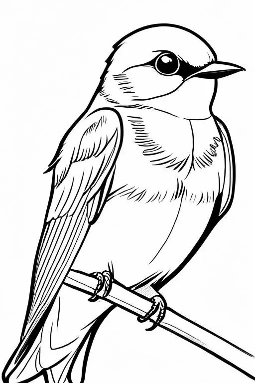 Swallow Coloring Page 5 for Kids