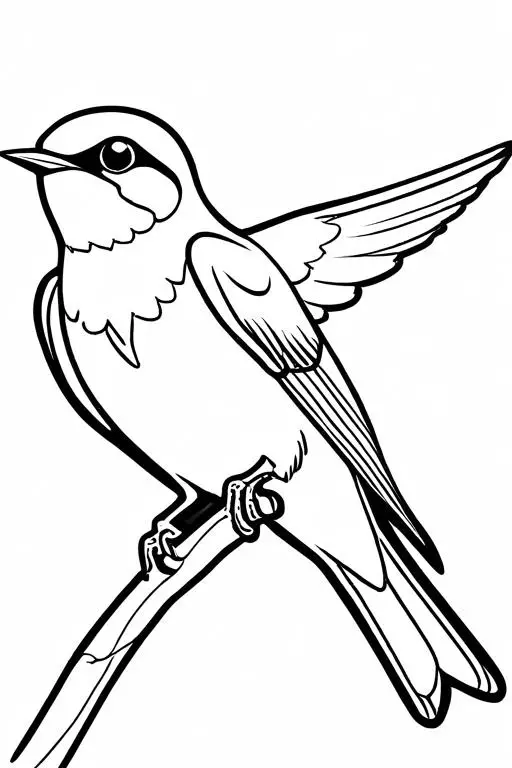 Swallow Coloring Page 6 for Kids