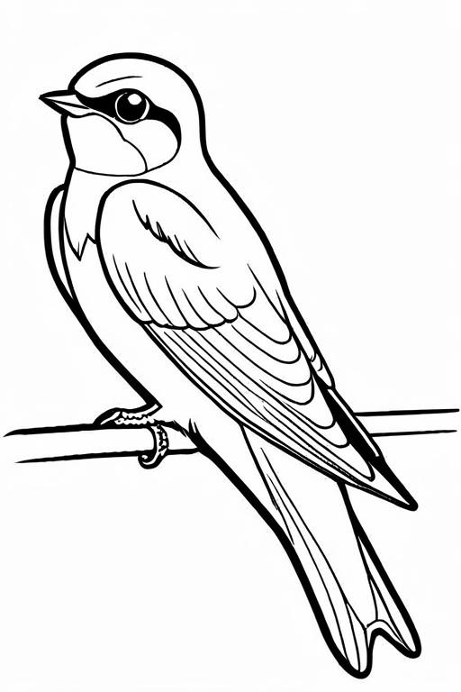 Swallow Coloring Page 7 for Kids