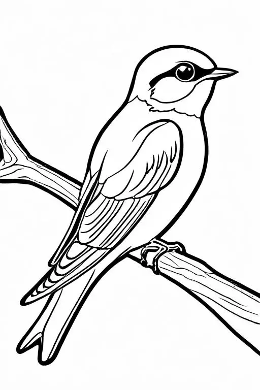 Swallow Coloring Page 8 for Kids