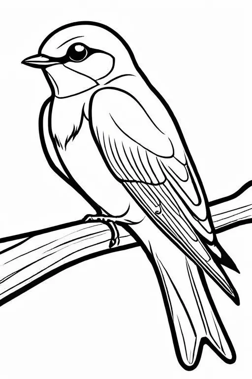 Swallow Coloring Page 9 for Kids