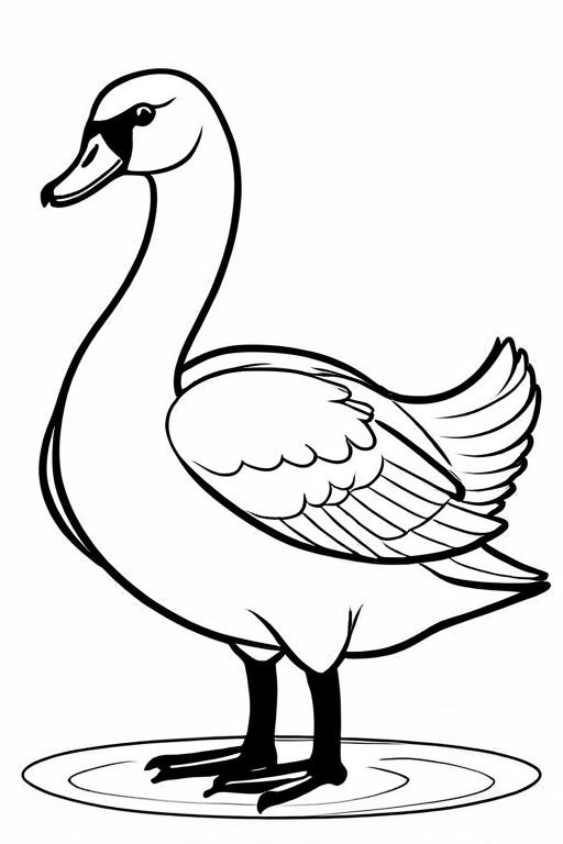 Swan Coloring Page 10 for Kids