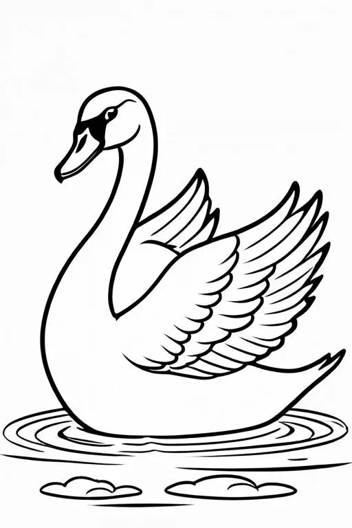 Swan Coloring Page 11 for Kids