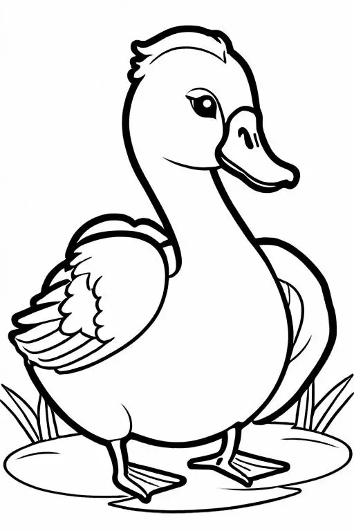 Swan Coloring Page 11 for Kids