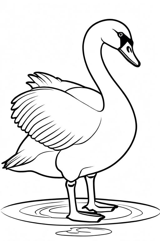 Swan Coloring Page 12 for Kids