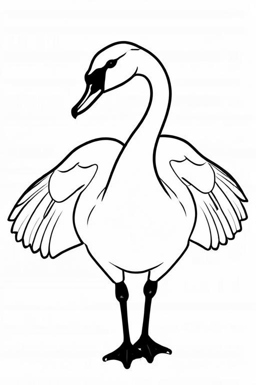 Swan Coloring Page 13 for Kids