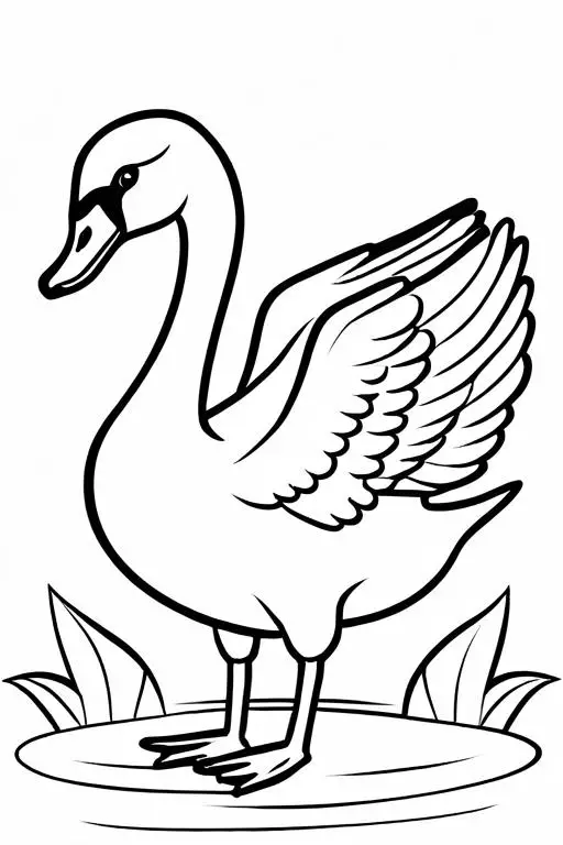 Swan Coloring Page 13 for Kids