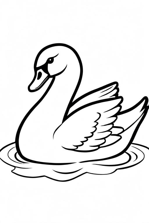 Swan Coloring Page 14 for Kids