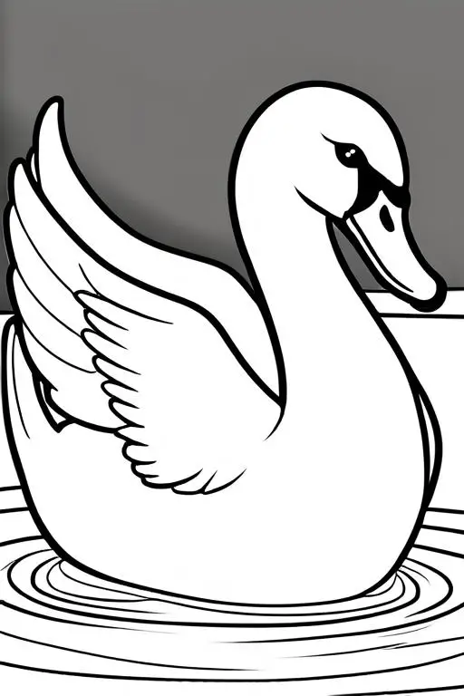 Swan Coloring Page 15 for Kids