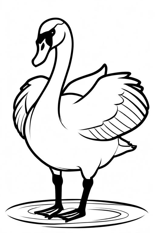 Swan Coloring Page 18 for Kids