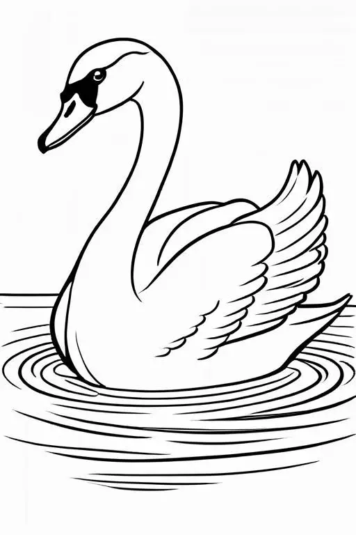 Swan Coloring Page 19 for Kids