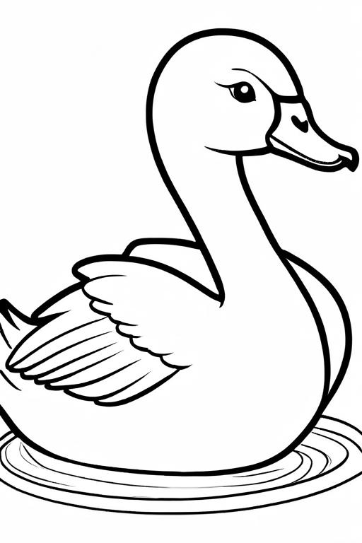 Swan Coloring Page 2 for Kids