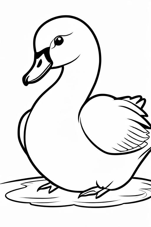 Swan Coloring Page 3 for Kids