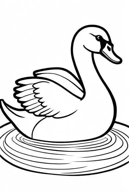 Swan Coloring Page 3 for Kids