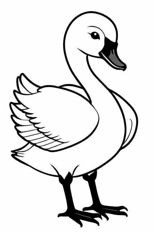 Swan Coloring Page 4 for Kids