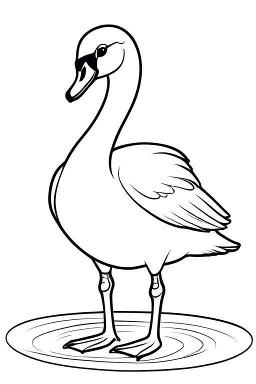 Swan Coloring Page 5 for Kids