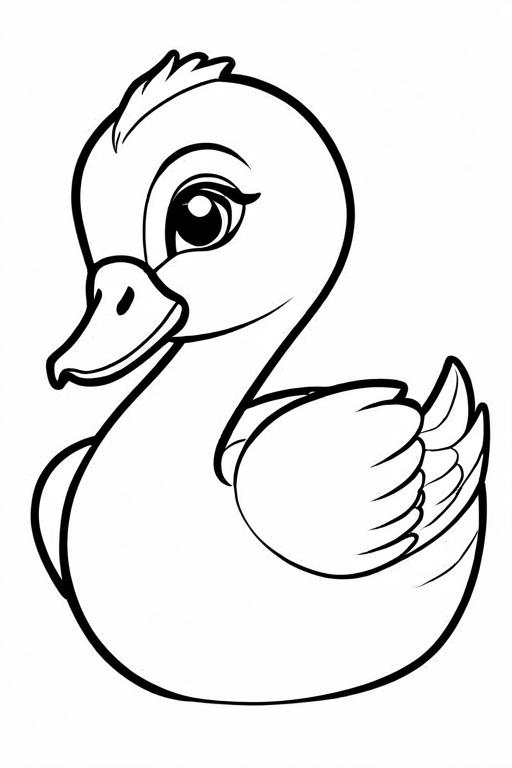 Swan Coloring Page 6 for Kids