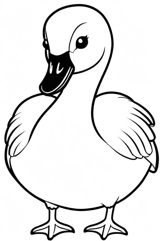 Swan Coloring Page 7 for Kids