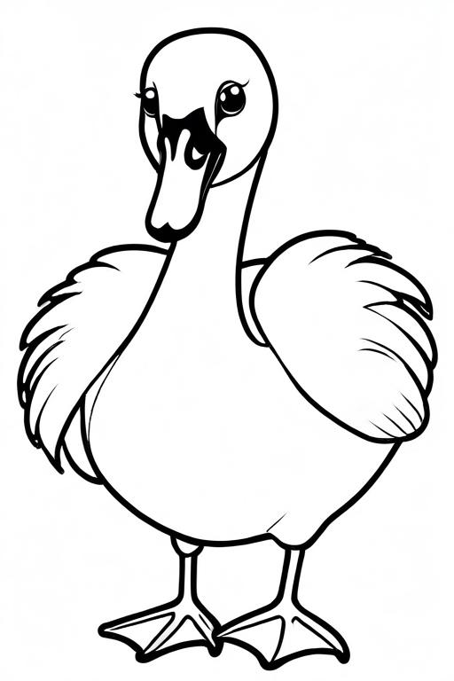 Swan Coloring Page 8 for Kids