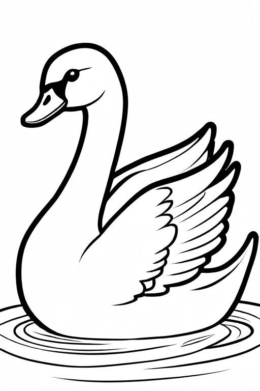 Swan Coloring Page 8 for Kids