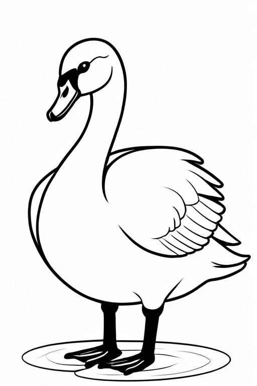 Swan Coloring Page 9 for Kids