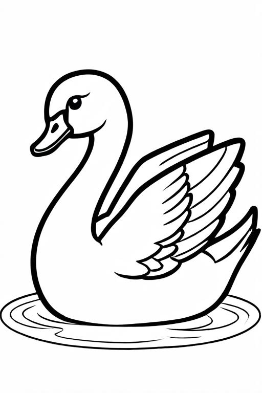 Swan Coloring Page 9 for Kids