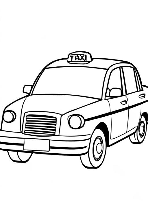 Taxi Coloring Page 1 for Kids