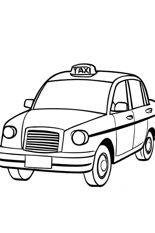 Taxi Coloring Page 1 for Kids