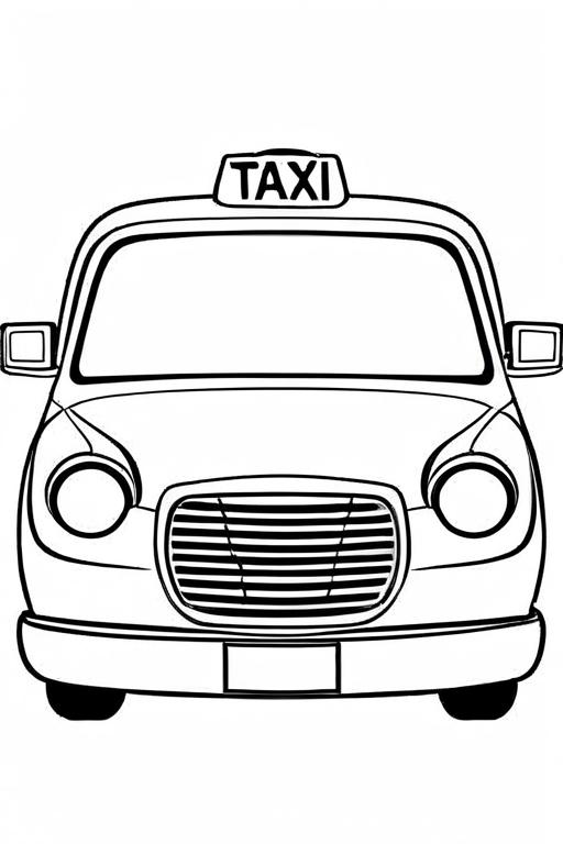 Taxi Coloring Page 10 for Kids