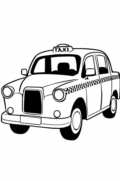 Taxi Coloring Page 11 for Kids