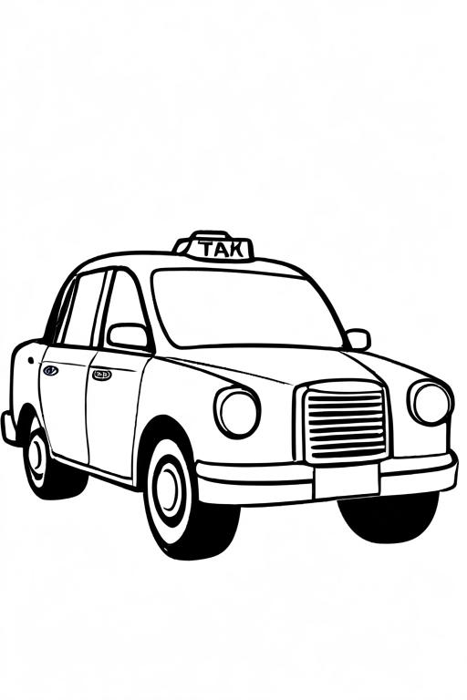 Taxi Coloring Page 12 for Kids