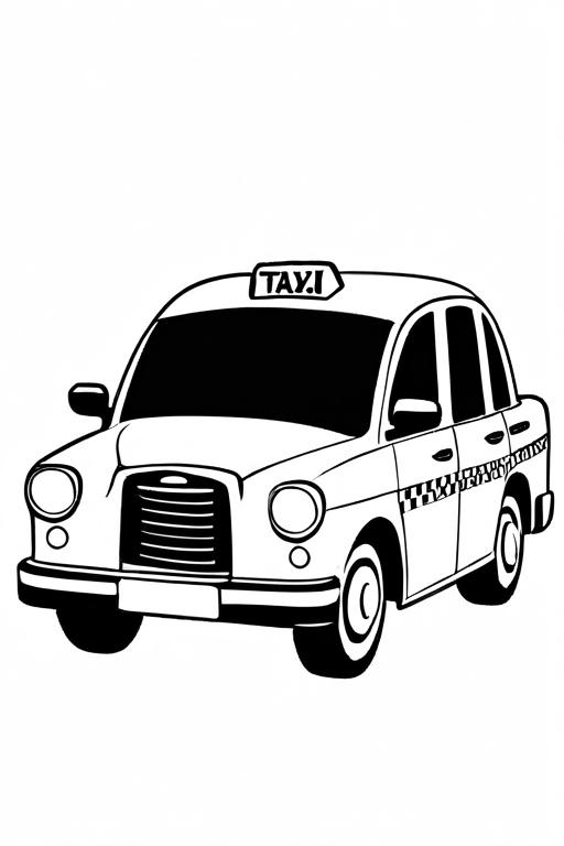 Taxi Coloring Page 13 for Kids