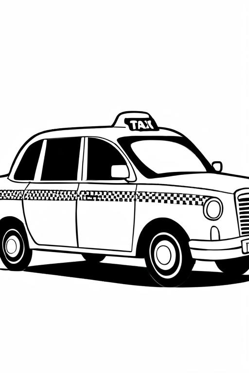 Taxi Coloring Page 15 for Kids