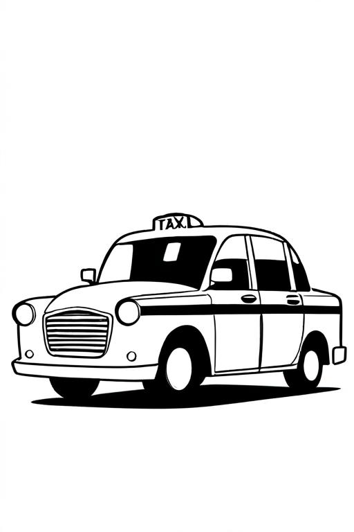 Taxi Coloring Page 17 for Kids