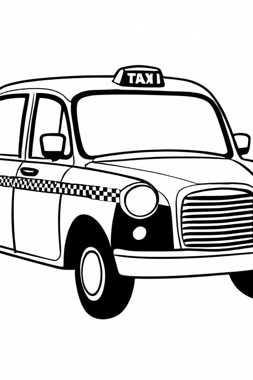 Taxi Coloring Page 18 for Kids