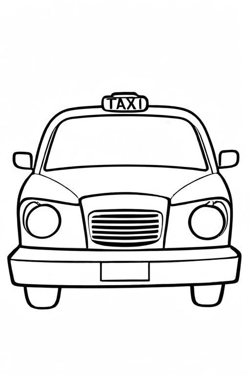 Taxi Coloring Page 19 for Kids