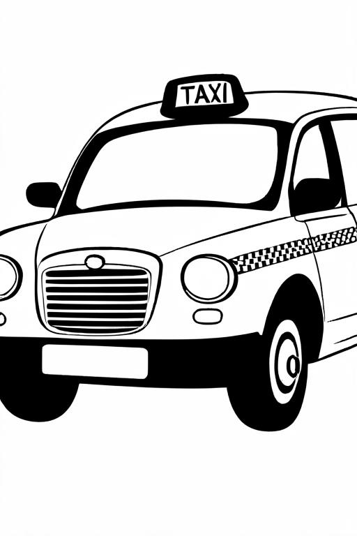 Taxi Coloring Page 2 for Kids