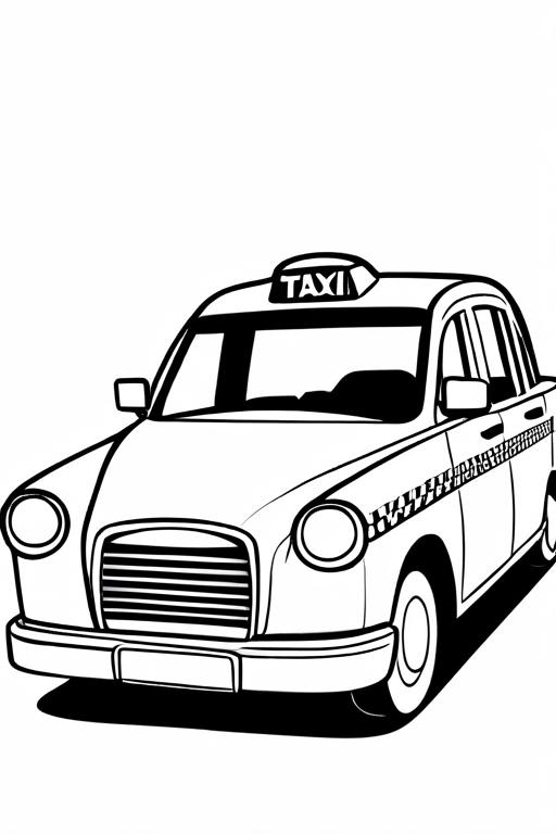 Taxi Coloring Page 3 for Kids