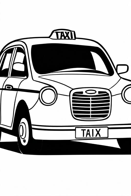 Taxi Coloring Page 4 for Kids