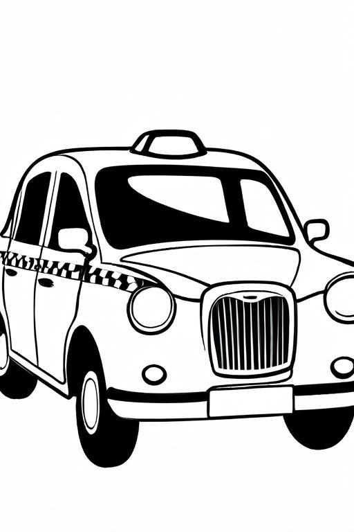 Taxi Coloring Page 5 for Kids