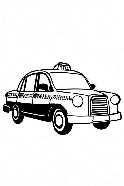 Taxi Coloring Page 6 for Kids