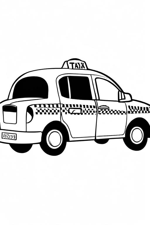 Taxi Coloring Page 7 for Kids