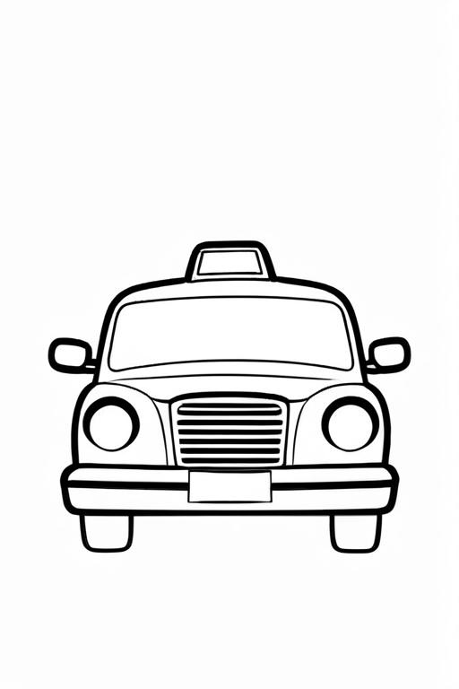 Taxi Coloring Page 8 for Kids