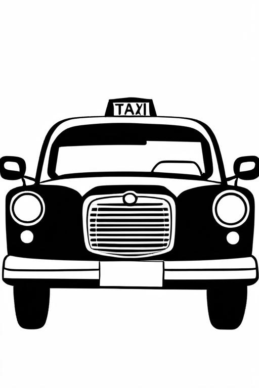 Taxi Coloring Page 9 for Kids