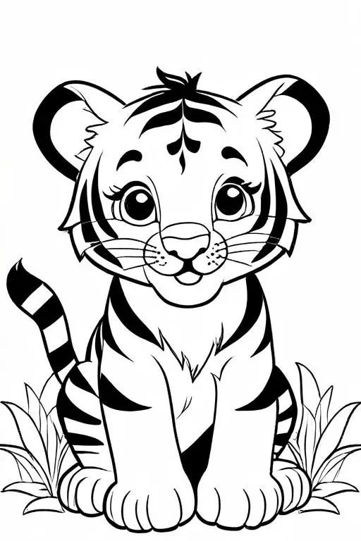 Tiger Coloring Page 3 for Kids